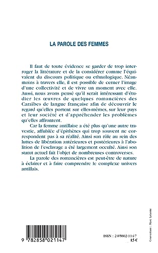 La parole des femmes: Essai sur des romancires des Antilles de langue franaise (French Edition),Used