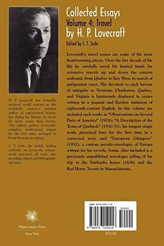 Collected Essays Of H. P. Lovecraft: Travel-new