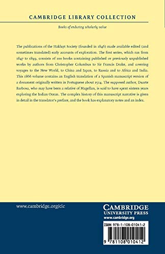 Description of the Coasts of East Africa and Malabar: In the Beginning of the Sixteenth Century (Cambridge Library Collection  ,Used