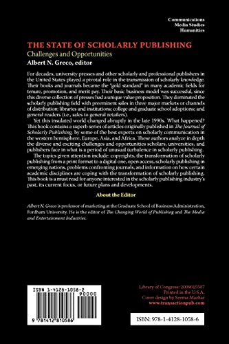 The State of Scholarly Publishing: Challenges and Opportunities,Used