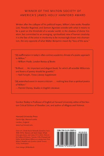 Delirious Milton: The Fate Of The Poet In Modernity