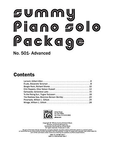 Summy Solo Piano Package: No. 501 (Ser. ; No. 501),Used