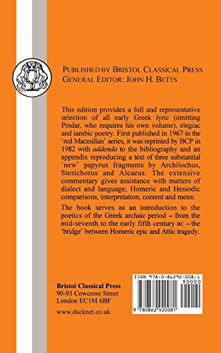 Greek Lyric Poetry (Greek Texts),Used