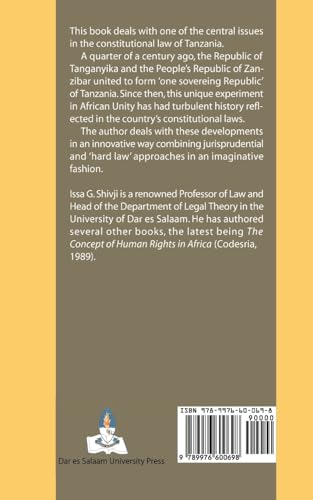 Tanzania: The Legal Foundations of the Union,Used