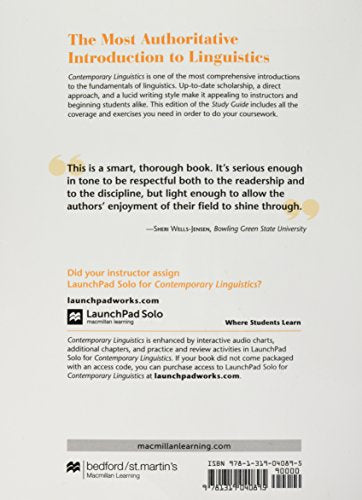 Study Guide for Contemporary Linguistics,Used