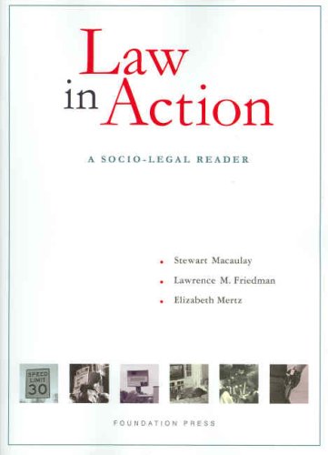 Law in Action: A SocioLegal Reader (Coursebook),Used