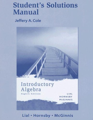 Student Solutions manual for Introductory Algebra,Used