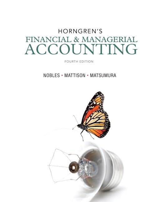 Horngren's Financial & Managerial Accounting (4th Edition),Used