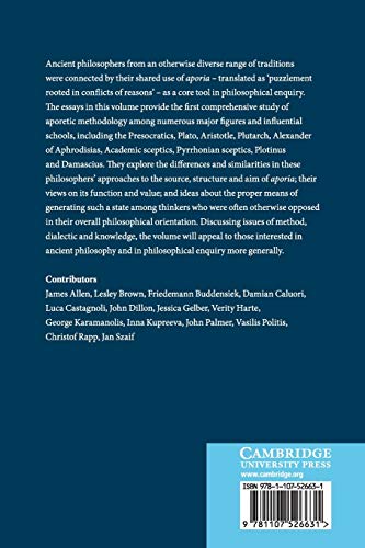 The Aporetic Tradition in Ancient Philosophy,Used