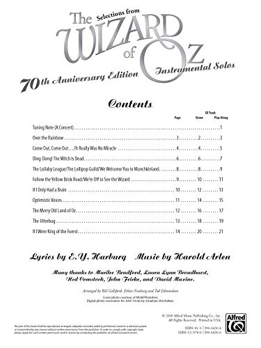 The Wizard of Oz Instrumental Solos for Strings: Violin, Book & CD (Pop Instrumental Solos Series),Used
