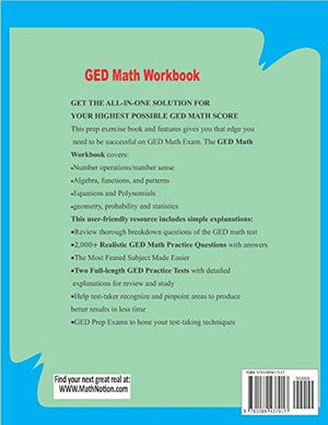 GED Math Workbook: The Most Effective Exercises and Review GED Math Questions,Used