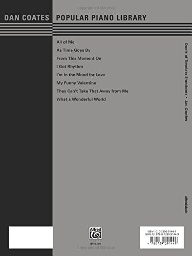 Dan Coates Popular Piano Library  Duets of Timeless Standards,Used