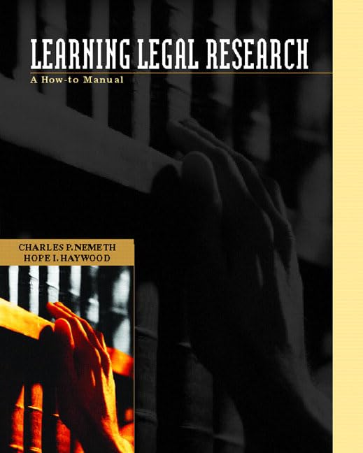 Learning Legal Research: A Howto Manual,Used