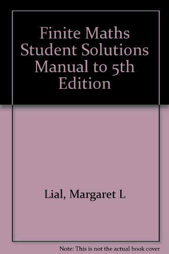 Finite Mathematics (Student Solutions Manual),Used