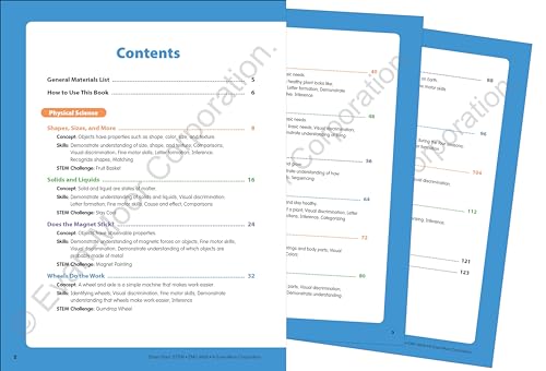 Evanmoor Smart Start Stem Workbook, Kindergarten, Science, Technology, Engineering, Math, Hands On Activities, Problem Solving,