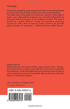 Meaning and Necessity: A Study in Semantics and Modal Logic (Midway Reprints),New