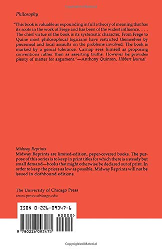 Meaning and Necessity: A Study in Semantics and Modal Logic (Midway Reprints),Used