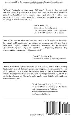 Clinical Psychopharmacology Made Ridiculously Simple (Medmaster)