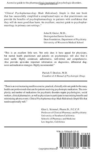 Clinical Psychopharmacology Made Ridiculously Simple (Medmaster)