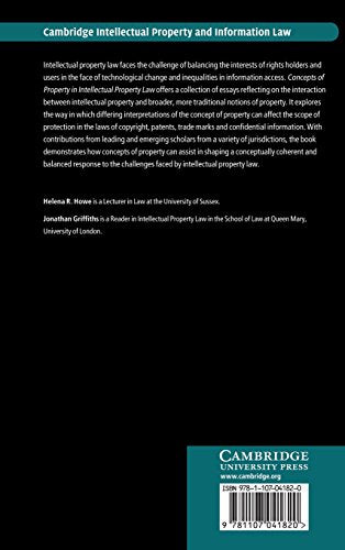 Concepts of Property in Intellectual Property Law (Cambridge Intellectual Property and Information Law, Series Number 21),Used