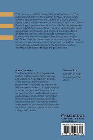 The Continuing Growth of CrossCultural Psychology: A FirstPerson Annotated Chronology (Elements in Psychology and Culture),Used
