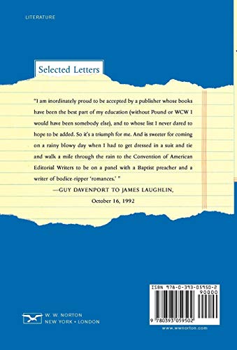 Guy Davenport and James Laughlin: Selected Letters,New