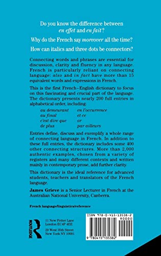 A Dictionary of French Connectors,Used