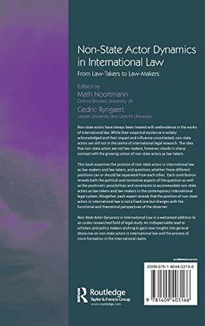 NonState Actor Dynamics in International Law: From LawTakers to LawMakers (NonState Actors in Global Governance),Used