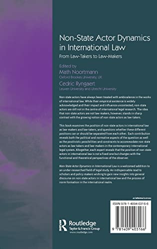 NonState Actor Dynamics in International Law: From LawTakers to LawMakers (NonState Actors in Global Governance),Used