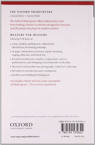Measure For Measure: The Oxford Shakespearemeasure For Measure (Oxford World'S Classics)