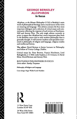 George Berkeley Alciphron in Focus (Philosophers in Focus),Used