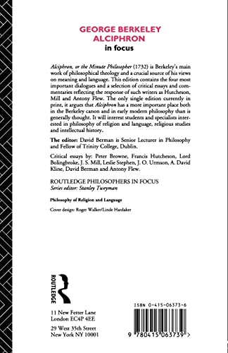 George Berkeley Alciphron in Focus (Philosophers in Focus),Used