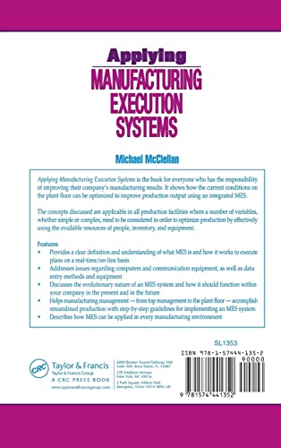 Applying Manufacturing Execution Systems (Resource Management),New