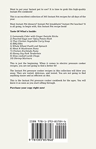 Instant Pot Cookbook: 365 Days Of Instant Pot Recipes For Electric Pressure Cooker,Used