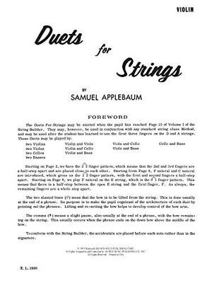 Duets for Strings, Book 1, Violin (Belwin Course for Strings, Bk 1),Used