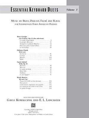 Essential Keyboard Duets, Vol 3: Music By Bizet, Debussy, Faur And Ravel, Comb Bound Book (Alfred Masterwork Edition: Essentia