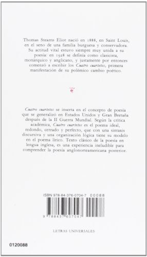 Cuatro cuartetos (Letras Universales / Universal Writings) (Spanish Edition),Used