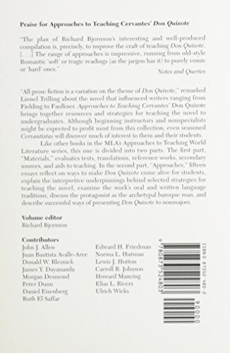 Approaches to Teaching Cervantes' Don Quixote (Approaches to Teaching World Literature),Used