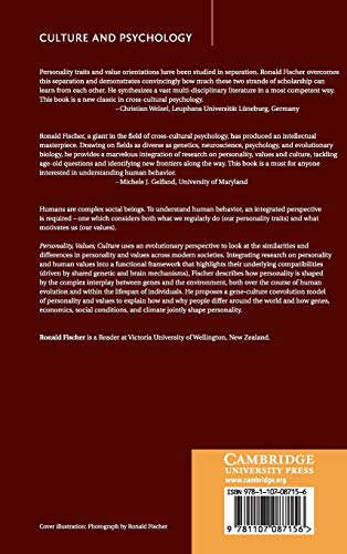 Personality, Values, Culture: An Evolutionary Approach (Culture and Psychology),Used