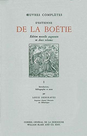 Œuvres complètes d'Estienne de La Boétie (French Edition),Used
