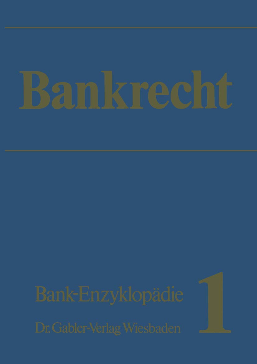 Bankrecht (Bankwirtschaftliche Schriftenreihe) (German Edition),Used