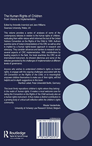 The Human Rights of Children: From Visions to Implementation,Used
