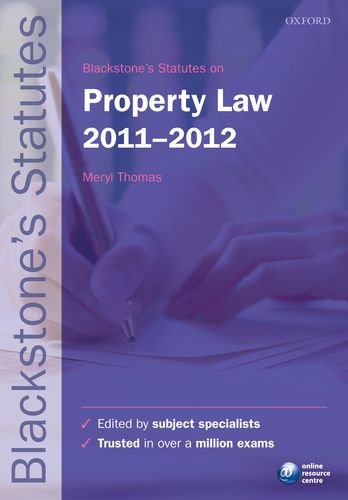 Blackstone's Statutes on Property Law 20112012 (Blackstone's Statute Series),Used