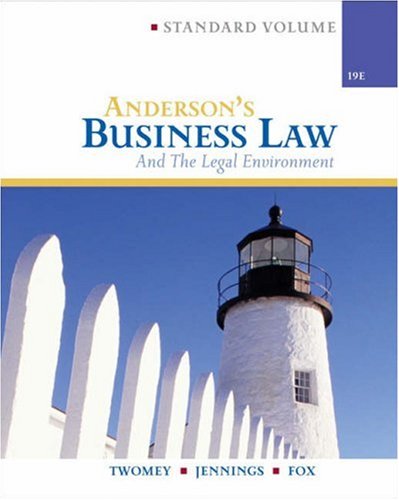 Andersons Business Law & Legal Environment, Standard,Used