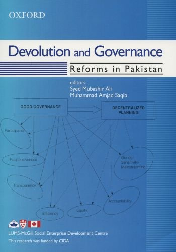 Devolution and Governance: Reforms in Pakistan,Used