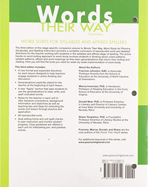 Words Their Way: Word Sorts for Syllables and Affixes Spellers (Words Their Way Series),New