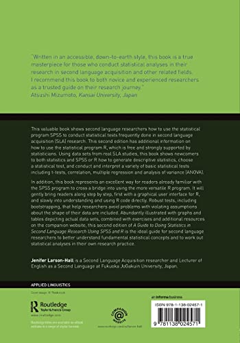 A Guide to Doing Statistics in Second Language Research Using SPSS and R (Second Language Acquisition Research Series),Used