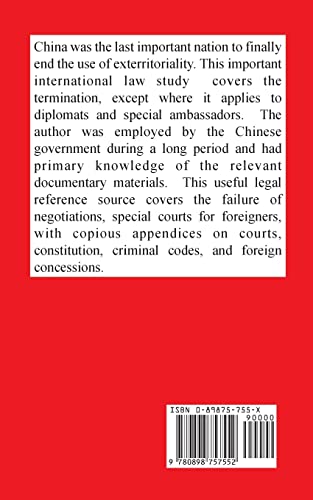 The End of Exterritoriality in China,Used