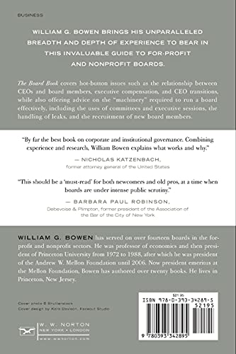 The Board Book: An Insider's Guide for Directors and Trustees,New