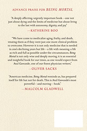Being Mortal: Medicine and What Matters in the End,Used